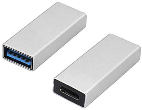 AAOTOKK Convertidor USB 3.0 a USB C hembra a USB 3.0 A macho, adaptador de 5 Gbps, compatible con sincronización de datos y carga para puerto USB PC, bancos de energía y puerto tipo C, disco U