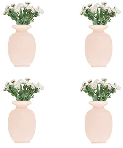 MSUIINT Magische Vase, 4 Stück, aus Silikon, wiederverwendbar, selbstklebend, zum Aufhängen, dekorativ, aus Gummi, kleine Vase