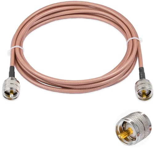 Vecys PL 259 Kabel UHF Stecker PL-259 auf UHF-Stecker PL-259 Verlustarmes Koaxialkabel UHF-Überbrückungskabel PL-259 RG400 10FT/3M für Walkie Talkie CB Radio SWR Meter Antennenanalysator