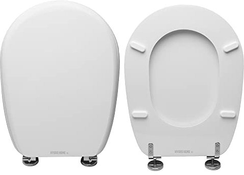 HYDROHOME Copriwater Ideal Standard Liuto Come Originale, Tavoletta Wc In Legno Rivestito in Poliestere Con Cerniere Regolabili, Asse Wc Colore. MADE IN ITALY (BIANCO I.S.)