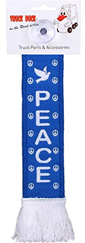TRUCK DUCK® LKW Auto Minischal Peace Trucker Mini Schal Wimpel Flagge Fahne Banner Saugnapf Spiegel Deko