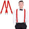 SATINIOR Hosenträger X Form fur Herren mit Clip Verstellbare(Rot)