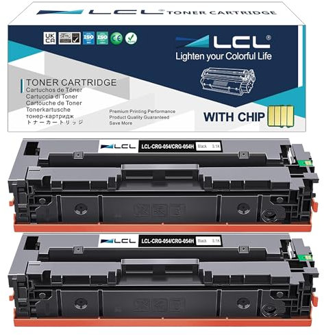 LCL Kompatibel TonerKartusche 054 054H CRG-054 CRG-054H 3028C002 kompatibel für Canon i-SENSYS LBP621cw 623cw MF643CDW MF645CX MF640C MF641CW MF642CDW MF643CDW MF644CDW MF645CX LBP621CW (2 Schwarz)