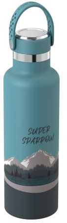 Super Sparrow Ultralight Water Bottle Stainless Steel 18/10-500ml - Insulated Metal Water Bottle - Standard Mouth Flex Lid - BPA Free - Flask for Gym, Travel, Sports