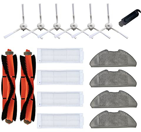 JoyBros Accessori Ricambi per Mi Xiaomi Vacuum-Mop 2 PRO/Lite MJST1SHW 2 spazzole Principali, 6 spazzole Laterali, 4 filtri, 4 salviettine, 1 Strumento…