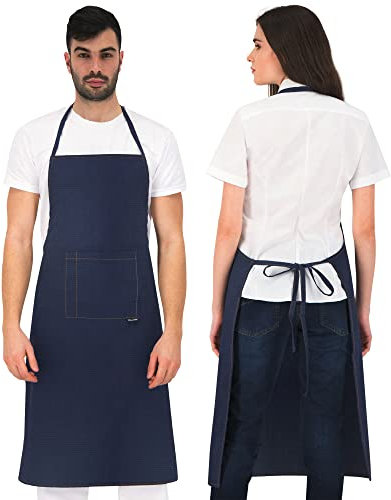 PALLTEX Borago Kochschürze Männer Kochschürze Damen Schürze Damen Schürze Herren für Kochen Basteln Malen Backen (Denim)