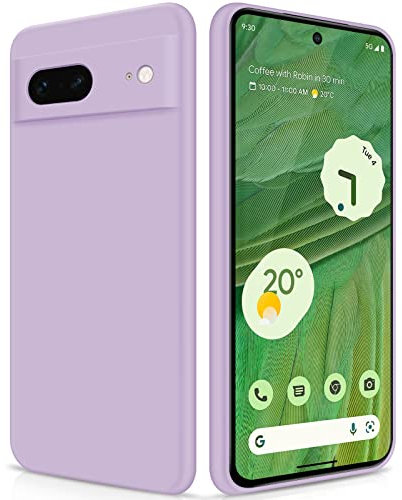GiiYoon Hülle Kompatibel mit Google Pixel 7, Hochwertiges Liquid Silicone Case, Rundumschutz Handyhülle, Kratzfestes Weiches Mikrofaserfutter- Lila