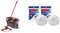 Vileda Turbo Juego de Cubo de fregona para Suelos giratoria con Pedal - Mango telescópico 85 & 160504 EasyWring and Clean Turbo Classic, Cabezal de Recambio de fregona de Microfibra