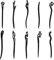 10 Piezas Palo de Pelo, Palillos de Pelo Retro, Palillos de Madera para el Cabello, Aplicar para Mujeres y Niñas, Estilo Clásico Japonés Chino(Negro)