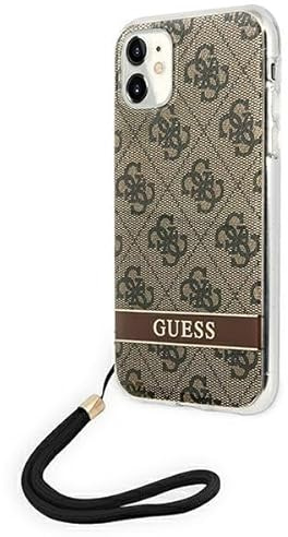 Guess Handytasche GUHCP12L4GPSBR für iPhone 12 pro max und kleine 6,7 Zoll braun 4G Metall-Logo
