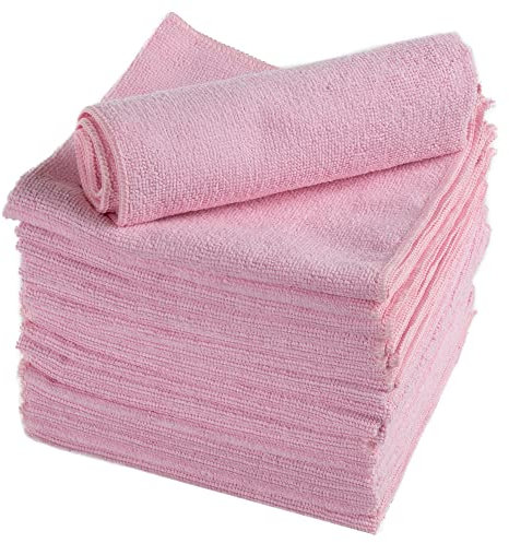 ABENA ENA Mikrofasertuch Rot (20 Stück, 40x40cm) | Mikrofaser Putztücher für den Haushalt | Waschlappen Microfaser Waschbar | Microfaser Putztuch für Auto Küche Bad