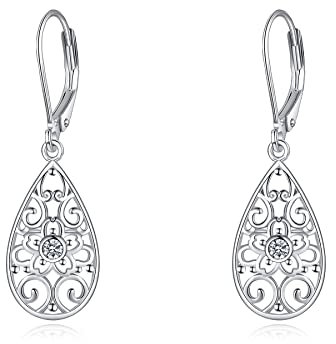 Orecchini a forma di fiore di ciliegio in argento Sterling 925, ipoallergenici per le donne, Argento sterling