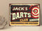 1x Personlaised Darts Club Rustic Retro Metal Plaque Sign Gift House Novelty (mt835) (200mm x 150mm)