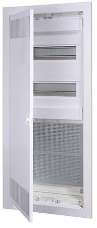 Hybrid Multimediaverteiler & Sicherungskasten Kombi Unterputz Verteiler Hohlwand IP30 Stahltür (4-reihig - 2 DIN Schiene)