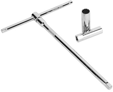 JNNJ 2 Pieces Universal Spark Plug Wrench, Spark Plug Socket Wrench with Sliding T-Handle Remover Installer Tool, Thin Walled Swivel Socket Wrench Removal Tool Set, Car Accessories for Most Vehicles