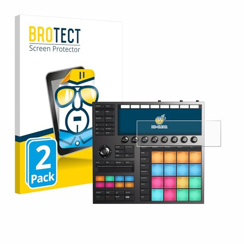 BROTECT Schutzfolie für Native Instruments Maschine + | 2 Stück Transparenter Displayschutz Made in Germany Klare Displayschutz-Folie Clear Einfache Montage Case-Friendly