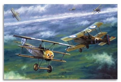 Fokker Poster, Motiv: Kampfflugzeug aus dem 1. Weltkrieg, Dr. I Last Dance of the Husar, dekoratives Gemälde, Leinwand, Wandposter und Kunstdruck, modernes Familienschlafzimmer, Dekor-Poster, 40 x 60