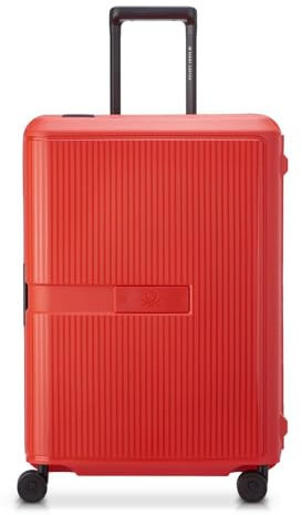DELSEY Paris x United Colors of Benetton - Color Block HARDSIDE - Valise soute Rigide 66 cm x 46 cm x 28 cm - 73 L - Rouge