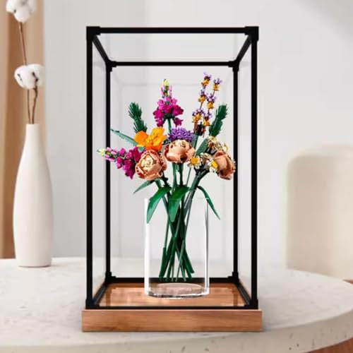 Acryl Display Klar Sammlerbox, Kompatibel mit Lego 10280 Blumenstrauß Rosen Baustein Modell Staub Aufbewahrungsbox Display Box (nur Box) (Stil 2)