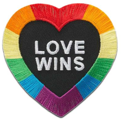 Mono-Quick 18113 Love wins Applikation, Bügelbild, Patch, Aufnäher Regenbogen Herz