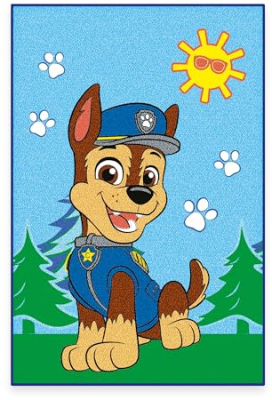 Herding Teppich Paw Patrol, 50 x 75 cm, Weich, Mit Anit-Rutsch-Effekt, Hautfreundlich, Vorderseite: 100% Polyamid
