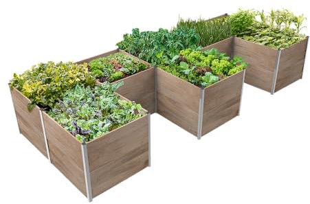 Bio Green 8 m² Hochbeet ErnteMAXX | Erweiterbar | Regionales Fichtenholz | Aluminiumprofile | 515 x 207,5 x 90 cm