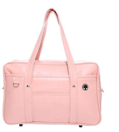 CLSSLVVBN Hochwertige Leder-Schultasche für Studenten, Uniform, Laptop, leicht, japanische Handtasche, große Kapazität, PU, breite Anwendung, rose, 40 x 26 x 4 cm