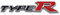 Metall-Auto-Emblem, Typ-R-Logo, 3D-Rennsport-Abzeichen (schwarz und rot)
