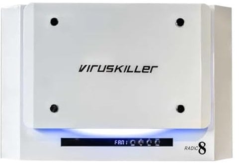 Radic 8 VK-401 Viruskiller Air Purifier for Large Spaces (Up to 100m²), Controls Airflow, Removes Viruses, Bacteria, Allergens and Noxious Gases, Compatible with Positive Air Pressure Attachment