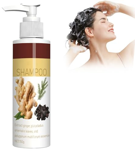Hppsctink Ingwer Shampoo, 150g Ginger Hair Regrowth Shampoo, Ingwer Juckreiz linderndes Pflegeshampoo, Flauschig pflegendes, shampoos