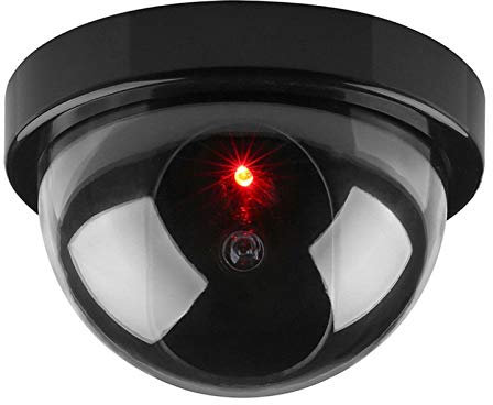 1Pc Simulazione Dummy Dome Telecamera Di Sorveglianza Telecamera Di Sicurezza Lampeggiante Luce Rossa (Nero)