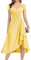 Classy Chiffon Mother of The Bride Dresses with Sleeves for Women Yellow Tea Length Formal Dress Evening Gown UK28