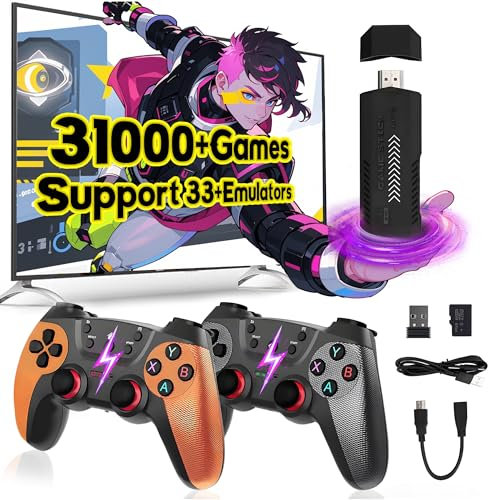 X2 Ultra Console di gioco Retrò Game Stick 4K con impugnatura ricaricabile,31000+ Giochi 33+ Emulatori,Console di gioco portatile,Console per videogiochi Plug & Play per TV Console Retrò (64G)