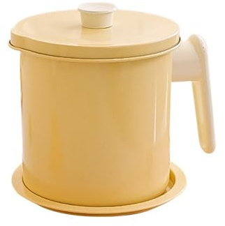 Pot de filtre à huile, séparateur de graisse de grande capacité, passoire en acier inoxydable, séparateur de graisse pour cuisine (jaune)