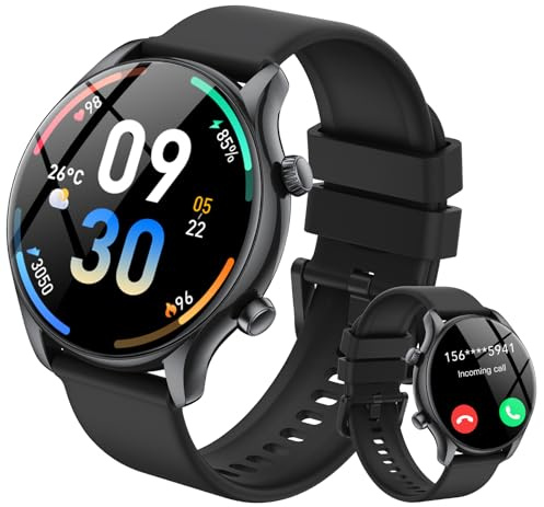 Montre Connectée Homme Femme, 120+ Sportifs Modes Montre, Montre Intelligente de Surveiller Cardio, 1,39“ HD Écran Tactile Smartwatch Avec Appels Bluetooth, Podometre et Sommeil pour Android iOS