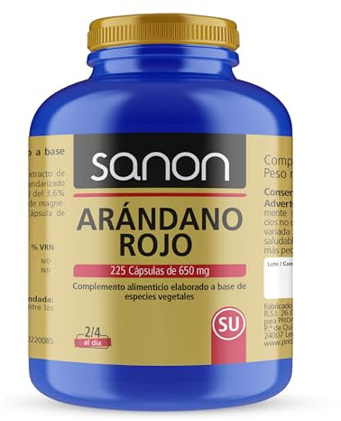 Sanon Arándano Rojo Americano 225 Cápsulas De 650 Mg
