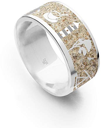 DUR Damen Ring Ostfriesland aus Sterling-Silber und Strandsand in der Farbe Silber-Sand, Größe: 56, R4984.56