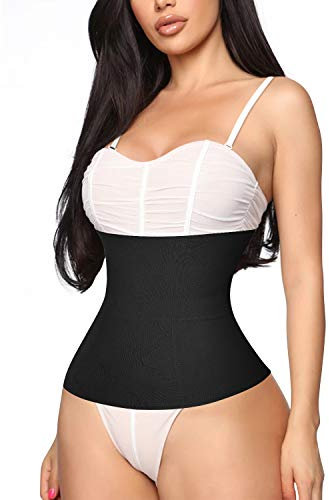 Gotoly Waist Trainer Shapewear for Weight Loss Postpartum Tummy Control Body Shaper (Black, Large)