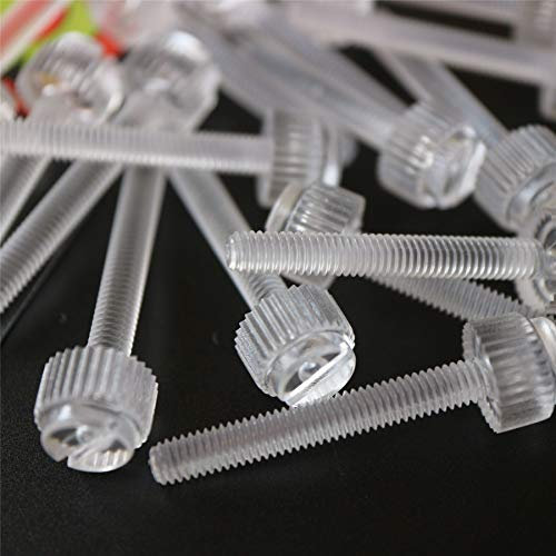 Lot de 60 vis transparentes à serrage manuel en plastique acrylique, moletées et rainurées M5 x 30mm