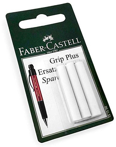 Faber-Castell Grip Plus Lot de 3 recharges gomme Blanc
