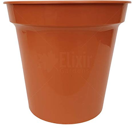 Elixir Gardens Glossy Recycled Plastic Terracotta Plant Pot Various Sizes 3,4,5,6,7,8,10,12.5,15 Various Quantities 1-50 | 12.5 x 2