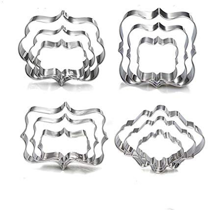 Set di taglierine per biscotti 12 pezzi Stampi per biscotti multifunzione in acciaio inossidabile Stampi per decorazioni per torta fondente fai da te