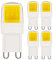 ZHENMING Flat G9 2W LED Bulb Cool White 6000K Compact Short 40mm Dimmable Equivalent 20W Halogen Lamps Light Bulbs 230V, 5 Pack