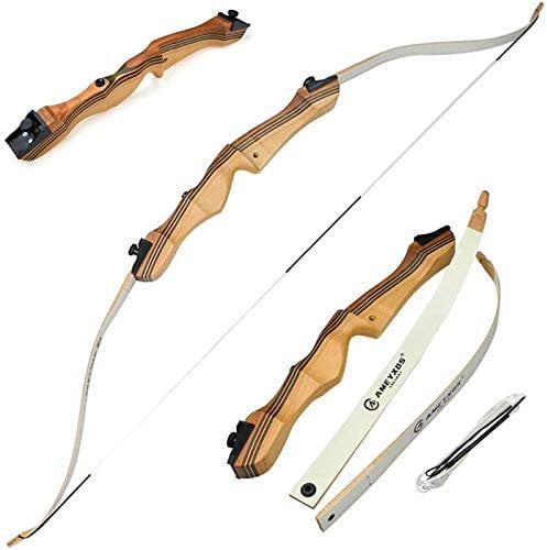 MILAEM 54 '' 48 '' Bogenschießen Recurve Bogen 12lbs 14lbs 16lbs 20lbs Sportbogen Take Down Langbogen Kinder Jugend Jagdbogen Außenaufnahmen Rechte Hand (48, 12lbs)