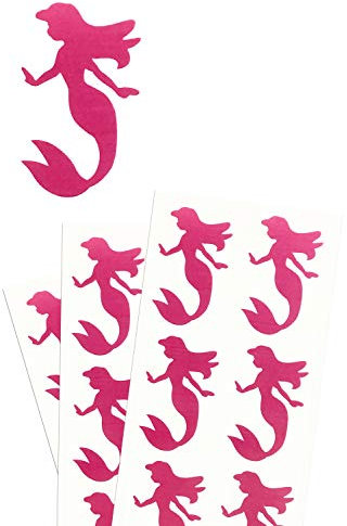 Aufkleber Meerjungfrau Pink 50 mm – Sticker in Fantasieform 40 Stück von Royal Green