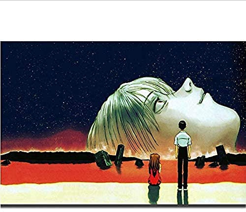 Bilder,Poster Kunstdrucke,Leinwand Malerei, Neon Genesis Evangelion Das Ende Von Evangelio Japan Anime Wandkunst Gemälde Druck Auf Seide Leinwand Poster, Poster Für Schlafzimmer Wände Jungen_50X70Cm
