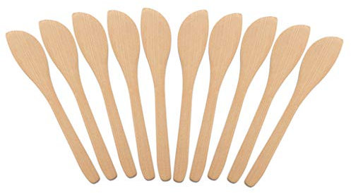 GUMEI 10 Pcs Wooden Spoon Dumpling Filling Utensil Peanut Butter Spreading Tools