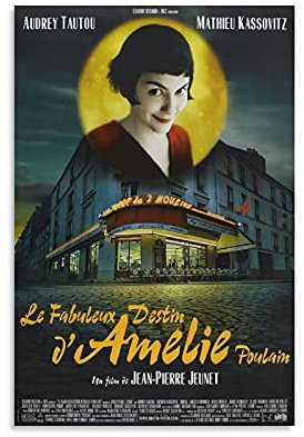 GNKIO Movie Poster Art Amelie AudreyTautou Poster Dekorative Malerei Leinwand Wandkunst Wohnzimmer Poster Schlafzimmer Malerei 24x36inch(60x90cm)