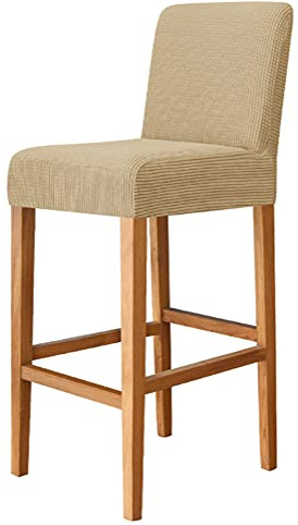 Stretch Jacquard Barstuhl Hussen Abnehmbare Waschbar Barhocker Stuhlhussen Elastische Esszimmer Stuhl Protector Höhe Barhocker Cafe Slipcovers 2er Set Khaki