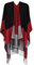 DiaryLook Damen Poncho Schal Winter Cardigan Übergroße Cape Elegant Poncho Für Frauen Umhang Damen Warm Geschenk Für Mutter Schwarz Grau Rot Gestreift